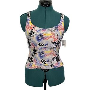 Free People Movement Tank Top Womens Medium Cut Out Mystic Floral Combo NWT $68